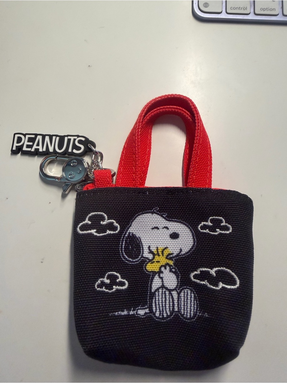 Peanuts Black Mini Tote with Red Handles